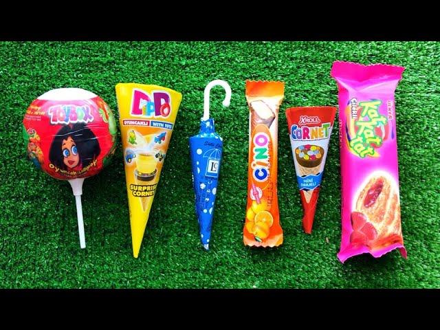 Satisfying video Asmr Lollipops candy and chocolate gummy candy and Unboxing video