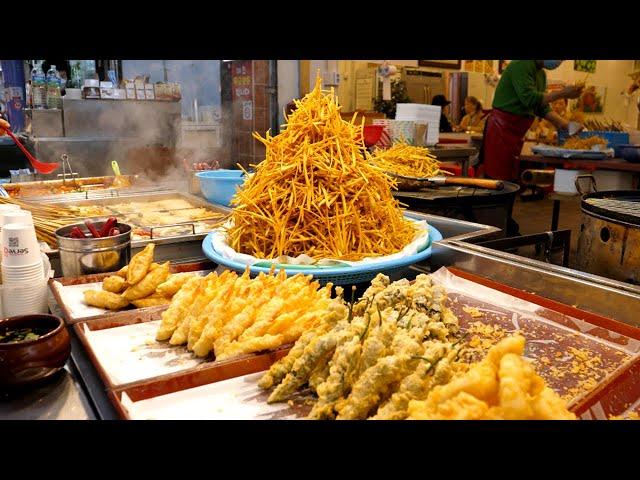 Amazing variety of Korean street food