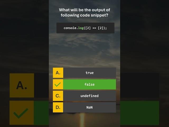 #TestYourJavaScript  01 / 100 JavaScript MCQ & Answer #javascript #programming #coding #procademy