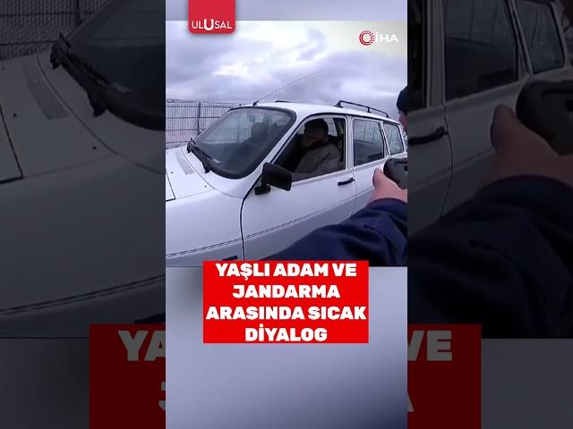 Çevirmeye giren yaşlı adam ve jandarma arasında sıcak diyalog #shorts #jandarma #keşfet