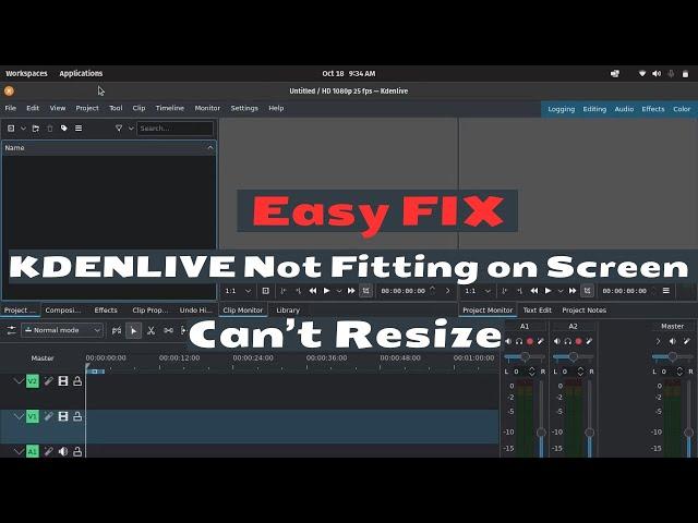 Fix Kdenlive Not Fitting on Screen | Kdenlive Screen Issue on 720p | Kdenlive Resize Issue| NCX Tech