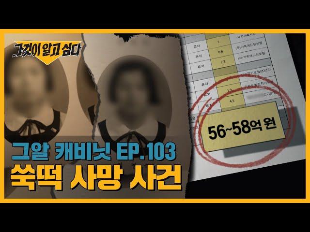 58억 사망 보험금, 유일한 수익자는 중학교 동창? 쑥떡 사망 사건 | 그알 캐비닛