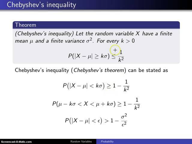 Chebyshev's inequality