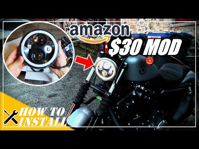 How to Install ZMoon LED Daymaker Headlight on Sportster Iron 883 - Sportster Motovlog