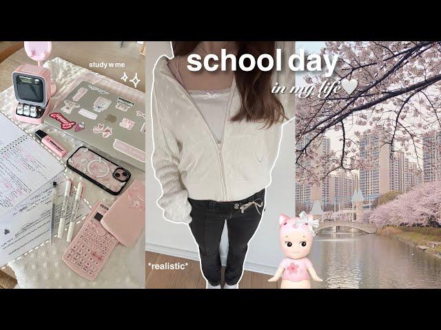 a realistic school day in my life: come w me to school, grwm, studying