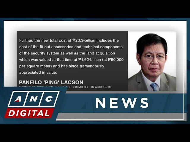 Ex-PH Senator Lacson justifies increased cost of new Senate building | ANC