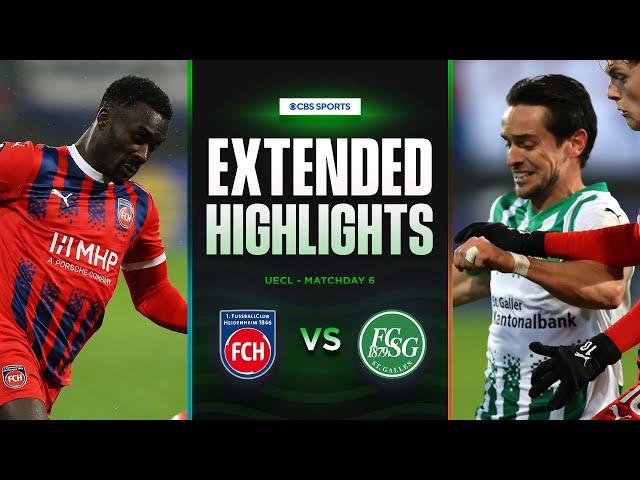 Heidenheim vs. St. Gallen: Extended Highlights | UECL League Phase MD 6 | CBS Sports Golazo - Europe