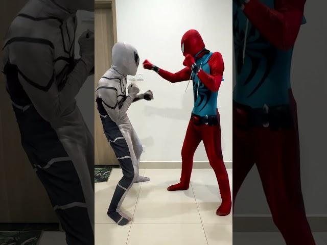 Practice to become a powerful superhero  #TeamSpiderVS #funny #shorts