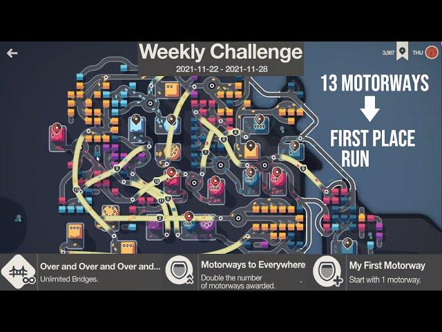 [Weekly 1st Place*] The Return of Spaghetti Roads, But This Time I Get First Place - Mini Motorways