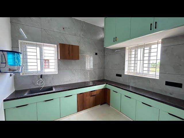 10x10feet Super Modular Kitchen design  Green & Brown Combo