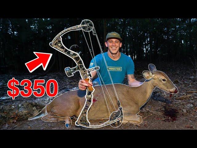 Budget PAWN SHOP Bow Hunting! (14 year old bow)*arrow blows through deer!