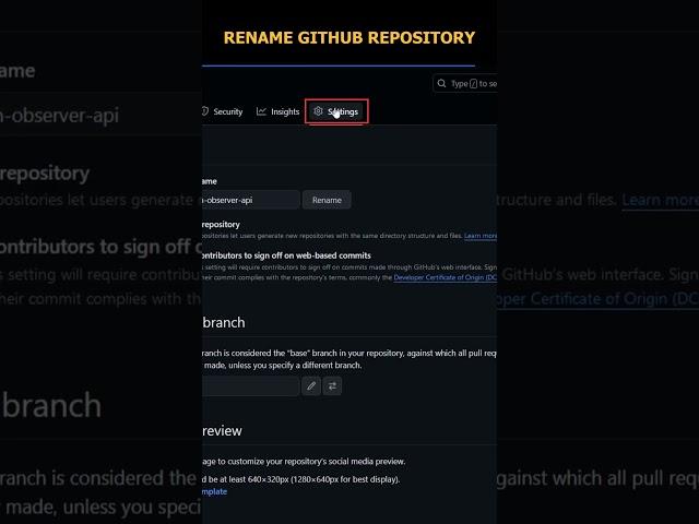 How to Rename GitHub Repository