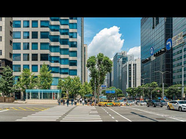 Seoul Summer Walk in Gangnam Yeoksam-dong Street | Travel Korea POV 4K HDR