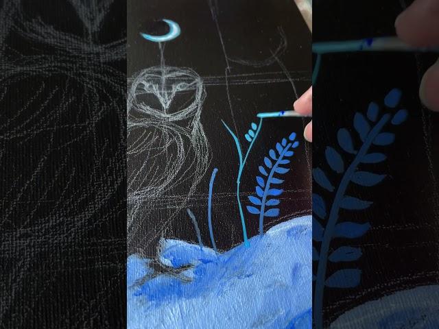 Learn to paint Winter Black Botanical! Now available on my website! #acrylicpainting