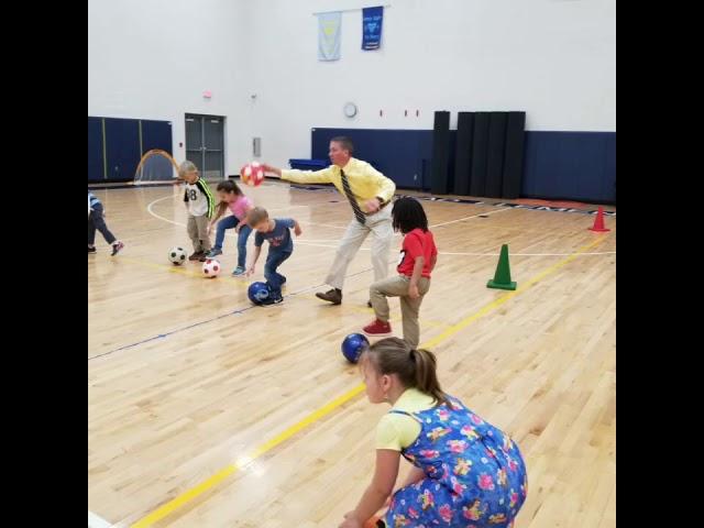 Mr. Bender Teaching Soccer