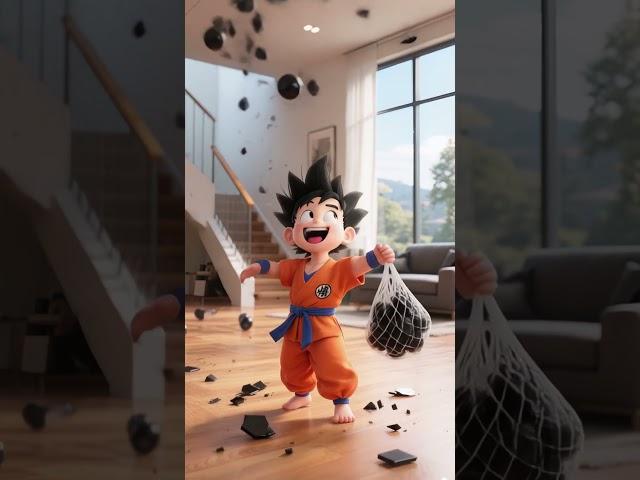 Goku’s Prank Goes Wrong After Dumping Paint Into the Pool #goku