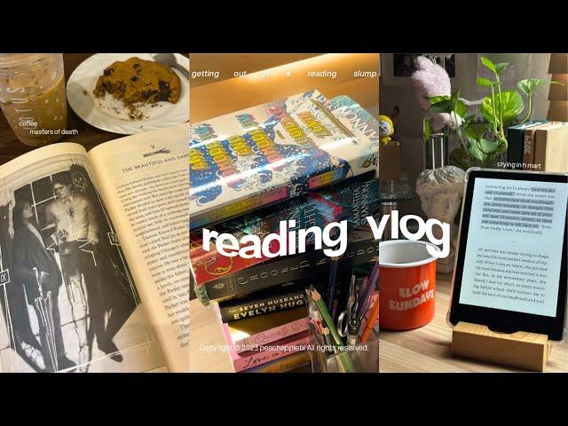 reading vlog  getting out of a reading slump, reading at a cafe, updating my notion library