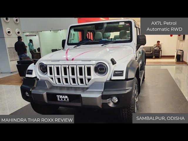 Mahindra Thar ROXX 5 Door 2024 Review | AX7L Petrol Automatic RWD | Top end model | White Colour