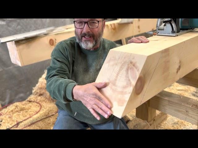 Timber Framing - rafter top cut using ‘drop cut’ method