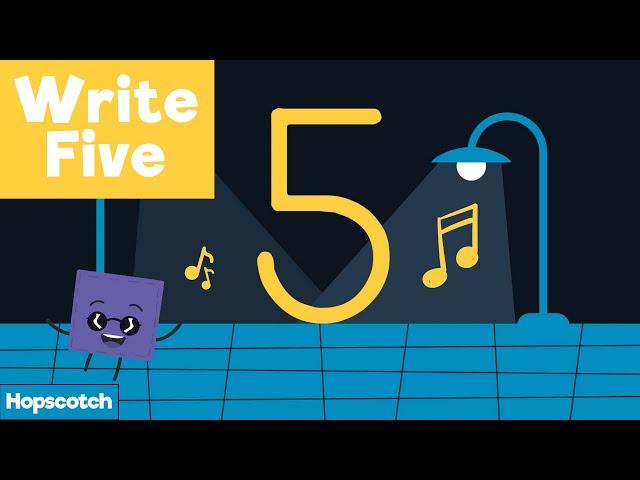 Write 5 (Five) - Number Formation Song