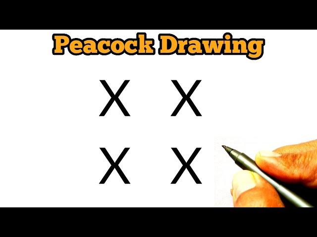 Peacock Drawing for new beginners | Letter drawing