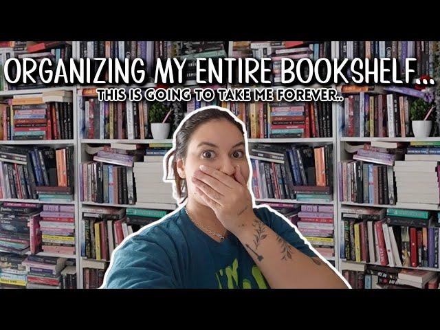 organize my messy bookshelves with me! building + decorating 🫧