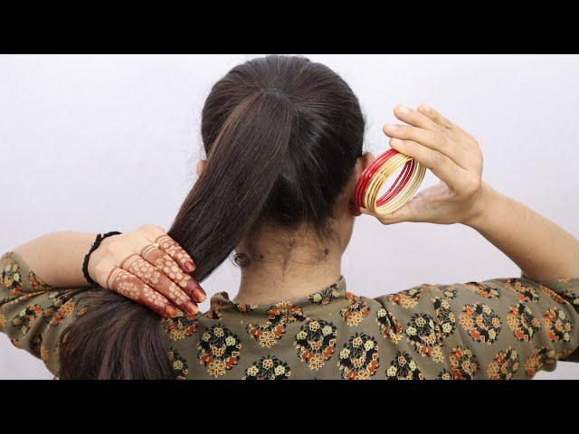 New Trick | Super Easy Juda Hairstyle Using Bangles | Easy Bun Hairstyle for Everyday | hairstyles