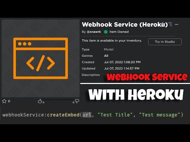 How to use webhook service module with Heroku | Roblox Tutorial