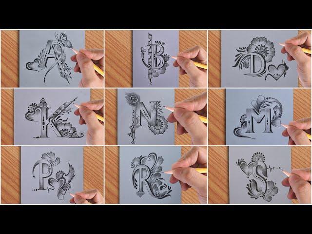 Beat tattoo drawing with pencil of A | B | D | K | N | M | P | R | S || simple drawing video