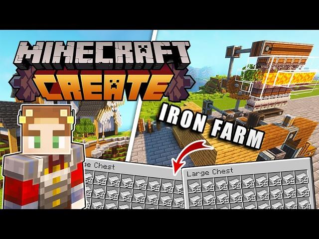 I Built an INFINITE IRON FARM in Minecraft Create Mod!