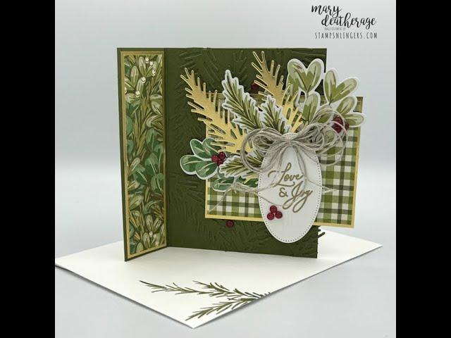 Stampin Up//Golden Greenery//Greetings of the Season//Season of Green & Gold//Book Fold//Christmas