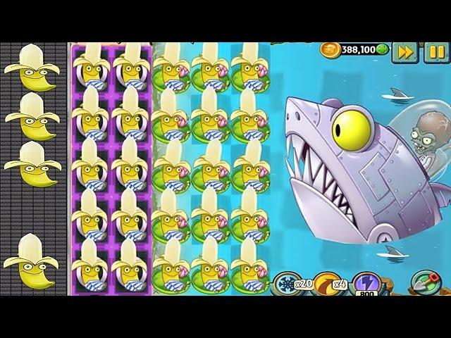 Plants vs Zombies 2 MOD: Banana Launcher Pvz2 Vs All Freakin' Zomboss: Gameplay 2017