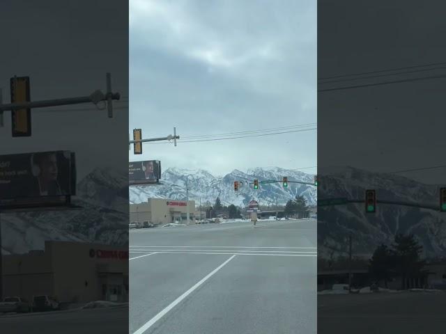 Driving Through Utah – Wasatch Mountains in the Background ￼