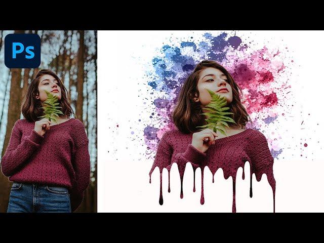 Dripping Effect | Splatter Effect | Photoshop Editing Tutorial