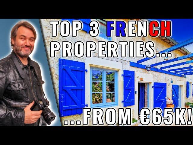 French Real Estate, from €65K – Top 3 – Explore Charente, Morbihan, and more!