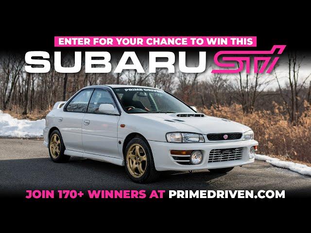 WIN PDG105 for only $3: Subaru STI V4 - 280HP - Iconic Rally Legend in white over Gold wheels!