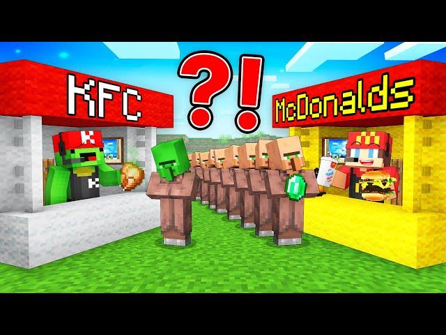 JJ McDonalds vs Mikey KFC Food Battle in Minecraft - Maizen