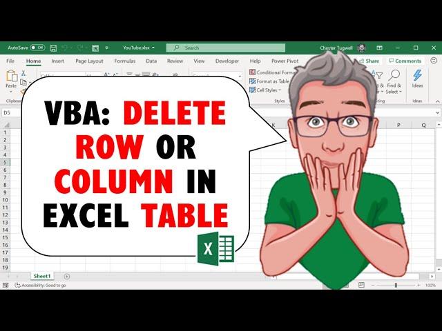 Excel VBA to Delete Row or Column in Excel Table