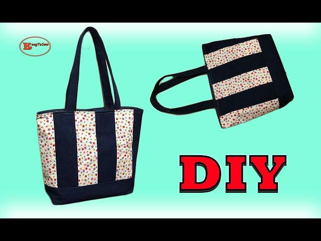 DIY ZIPPER TOTE BAG SEWING TUTORIAL