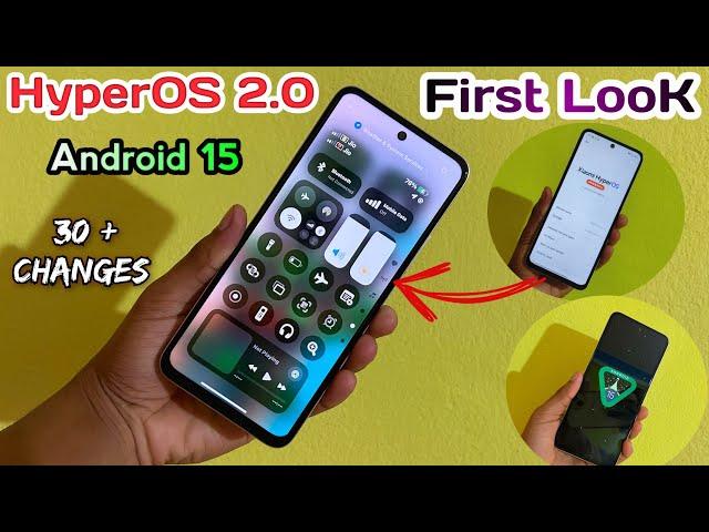 Hyperos 2.0 Android 15: First Look | New Animation,New ui,Control Centre | Features,More