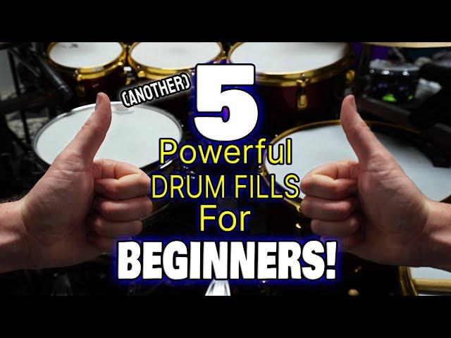 Another 5 Powerful Drum Fills For Beginners! | Easy Beginner Drum Fills - DRUM LESSON