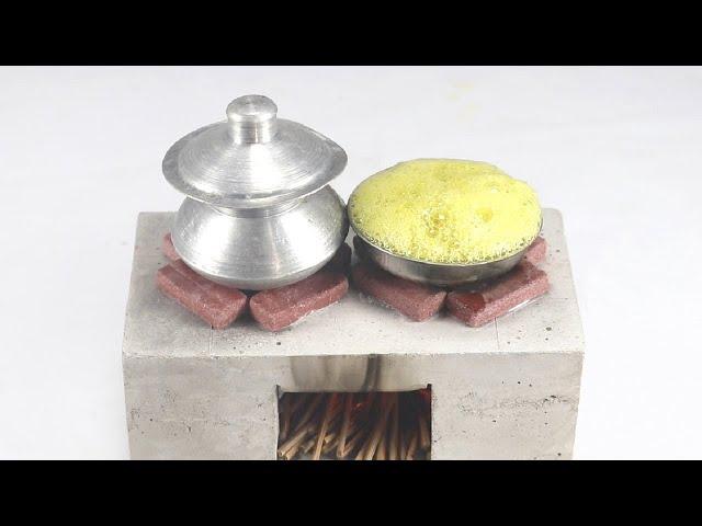 How to Make a DUAL STOVE using Cement with MINIATURE BRICKS