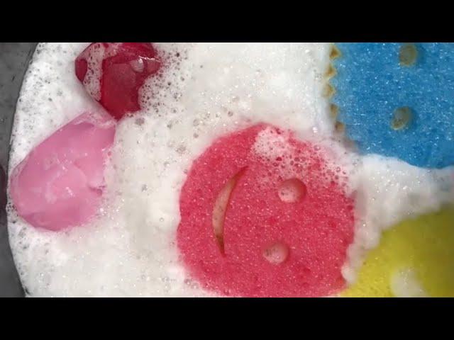 ASMR Creamy Gemstones & Sparkling Snow soaps, Grout, Scrub Mommy, Daddy sponges & Comet soft scrub