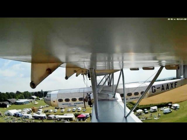 GIANT SCALE RC HANDLEY PAGE HP 42 "HELENA" ONBOARD CAMS AT WILLIS WARBIRDS MEET - 2014