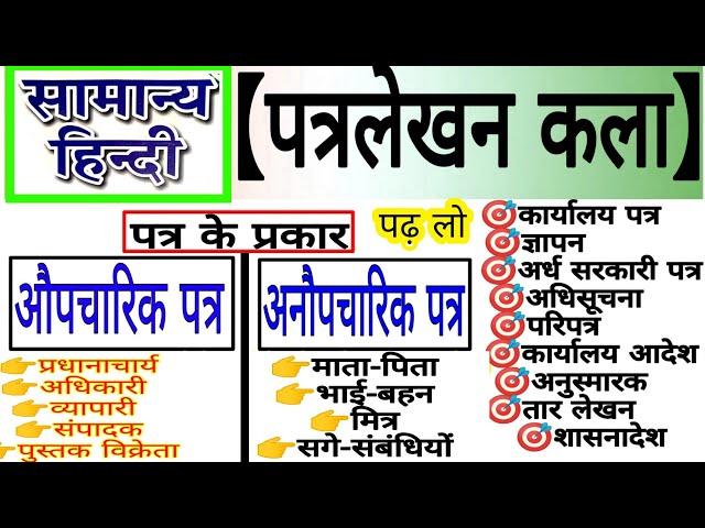 पत्र लेखन ||Letter writing |औपचारिक एवं अनौपचारिक पत्र||patr lekhan| aupacharik,anupcharik patrHindi