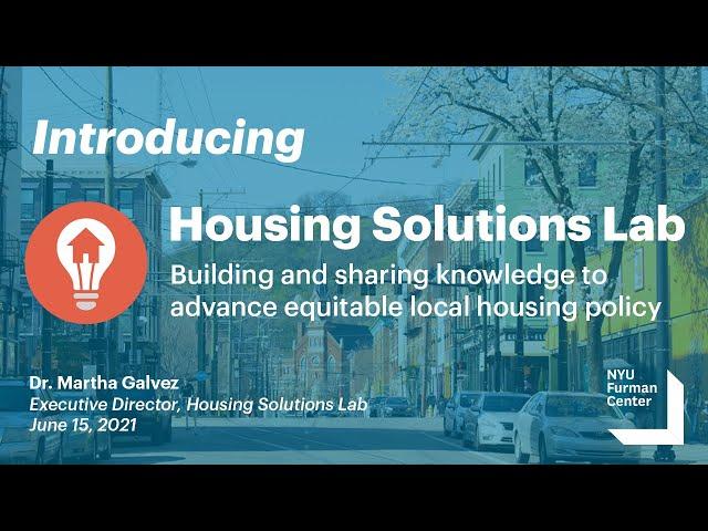 Housing Solutions Lab Launch Event: Housing and Opportunity in Small and Midesize Cities