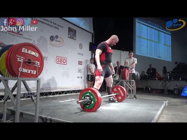 Arturs Paikis - 600kg 20th Place 105kg - European Classic Championships 2018