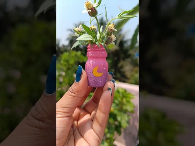 mini and cute bottle painting #diy #bottleart #minibottlepainting #craft #youtubeshorts