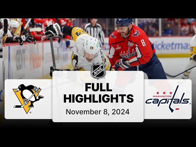 NHL Highlights | Penguins vs. Capitals - November 08, 2024