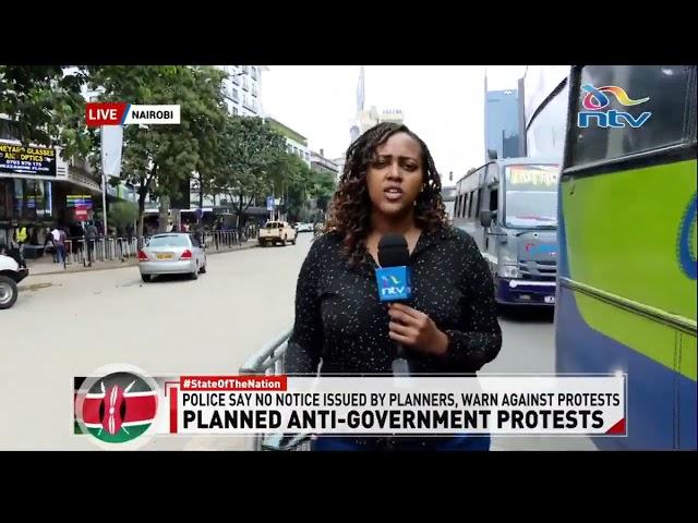 Situation in Nairobi's CBD amid social media reports of planned anti-govt protests